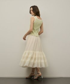 GRACE CONTINENTAL バイカラーリブニットノースリーブ