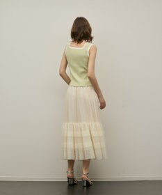 GRACE CONTINENTAL バイカラーリブニットノースリーブ