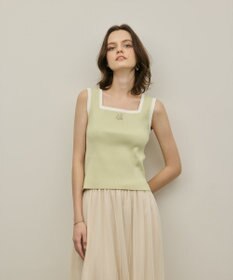 GRACE CONTINENTAL バイカラーリブニットノースリーブ