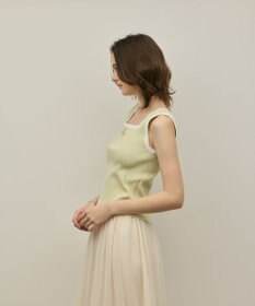 GRACE CONTINENTAL バイカラーリブニットノースリーブ