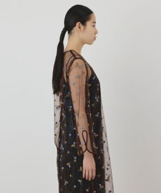 GRACE CONTINENTAL 刺繍レイヤードベロアワンピース