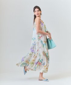 GRACE CONTINENTAL ボタニカルティアードドレス