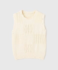 GRACE CONTINENTAL パッチワークニットトップ