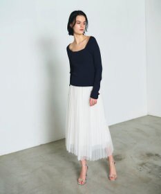 GRACE CONTINENTAL リブスクエアニットトップ