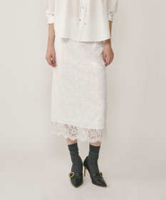 GRACE CONTINENTAL ドットチュールタイトスカート