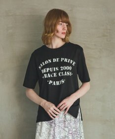 GRACE CONTINENTAL ステンシルレタードT ブラック