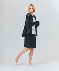 GRACE CONTINENTAL ボーダーメッシュフーディ