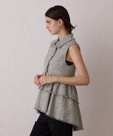 GRACE CONTINENTAL ツイードフリンジジレ