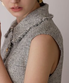 GRACE CONTINENTAL ツイードフリンジジレ