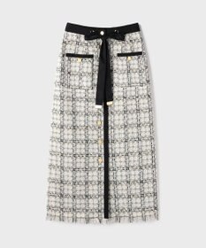 GRACE CONTINENTAL トリミングツイードスカート