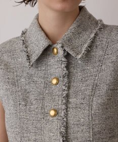 GRACE CONTINENTAL ツイードフリンジジレ