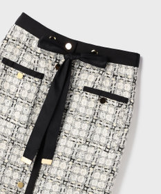 GRACE CONTINENTAL トリミングツイードスカート