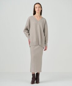GRACE CONTINENTAL ラメVネックニットトップ