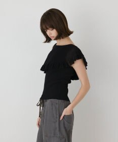 GRACE CONTINENTAL リブフレアニットトップ