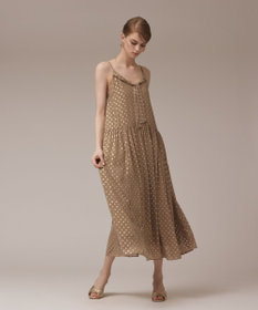 GRACE CONTINENTAL フォイルドットキャミワンピース ベージュ