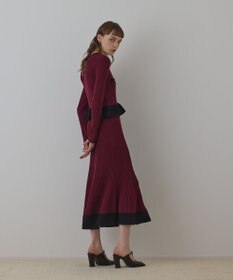 GRACE CONTINENTAL バイカラーニットワンピース