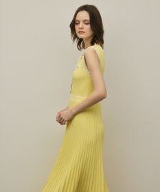 GRACE CONTINENTAL バイカラーボウタイニットワンピース