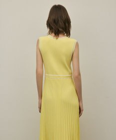 GRACE CONTINENTAL バイカラーボウタイニットワンピース