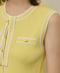 GRACE CONTINENTAL バイカラーボウタイニットワンピース