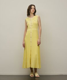 GRACE CONTINENTAL バイカラーボウタイニットワンピース