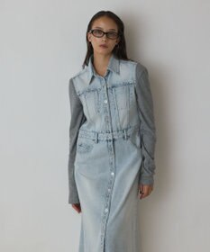 GRACE CONTINENTAL デニムロングジレワンピース サックス