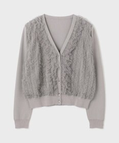 GRACE CONTINENTAL ギャザーフリルニットカーディガン