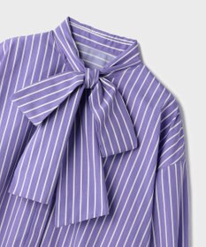 GRACE CONTINENTAL ストライプビッグボウブラウス