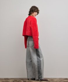 GRACE CONTINENTAL フェザーショートニットカーディガン