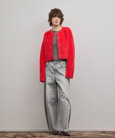 GRACE CONTINENTAL フェザーショートニットカーディガン