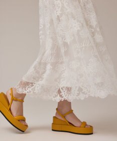 GRACE CONTINENTAL ロゴ刺繍レースワンピース