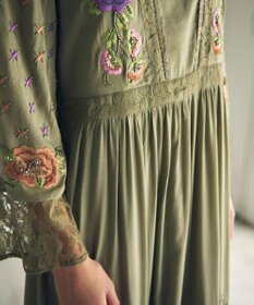 GRACE CONTINENTAL フラワー刺繍エスニックワンピース
