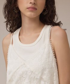 GRACE CONTINENTAL ロゴ刺繍レースワンピース