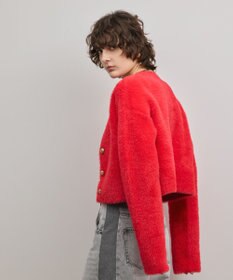 GRACE CONTINENTAL フェザーショートニットカーディガン