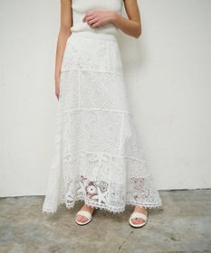 GRACE CONTINENTAL ケミカルレースパッチワークスカート