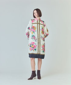 GRACE CONTINENTAL ボタニカルスカーフプリントワンピース