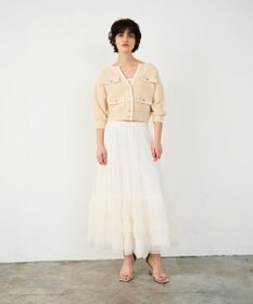 GRACE CONTINENTAL バイカラールーズニットカーディガン