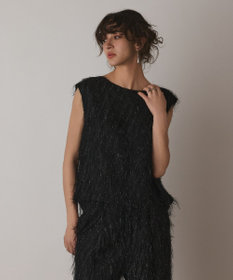 GRACE CONTINENTAL フリンジギャザートップ