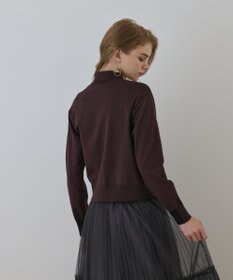 GRACE CONTINENTAL バイカラーロゴニットカーディガン