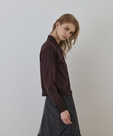 GRACE CONTINENTAL バイカラーロゴニットカーディガン