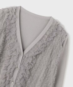 GRACE CONTINENTAL ギャザーフリルニットカーディガン