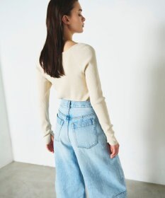 GRACE CONTINENTAL リブスクエアニットトップ