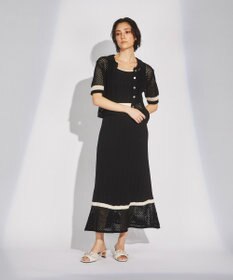 GRACE CONTINENTAL メッシュヘムニットワンピース