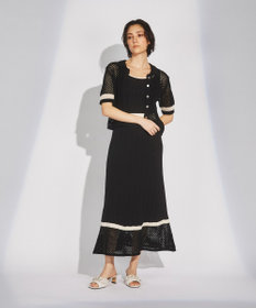 GRACE CONTINENTAL メッシュヘムニットワンピース