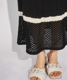 GRACE CONTINENTAL メッシュヘムニットワンピース