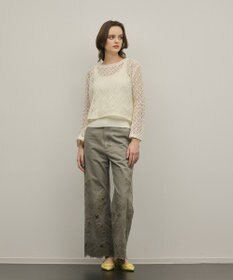 GRACE CONTINENTAL カットワークフレアパンツ