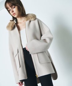 GRACE CONTINENTAL フードファーリバーポンチョ