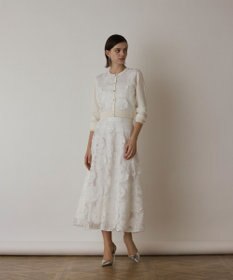 GRACE CONTINENTAL ローズ刺繍ニットカーディガン