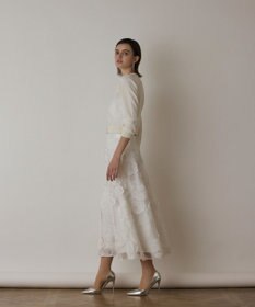 GRACE CONTINENTAL ローズ刺繍ニットカーディガン