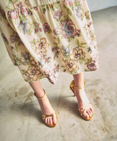 GRACE CONTINENTAL フラワー刺繍ボウタイワンピース