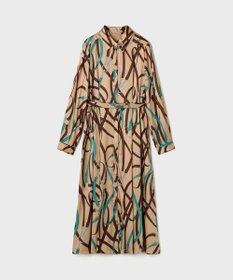 GRACE CONTINENTAL ベルトプリントシャツドレス